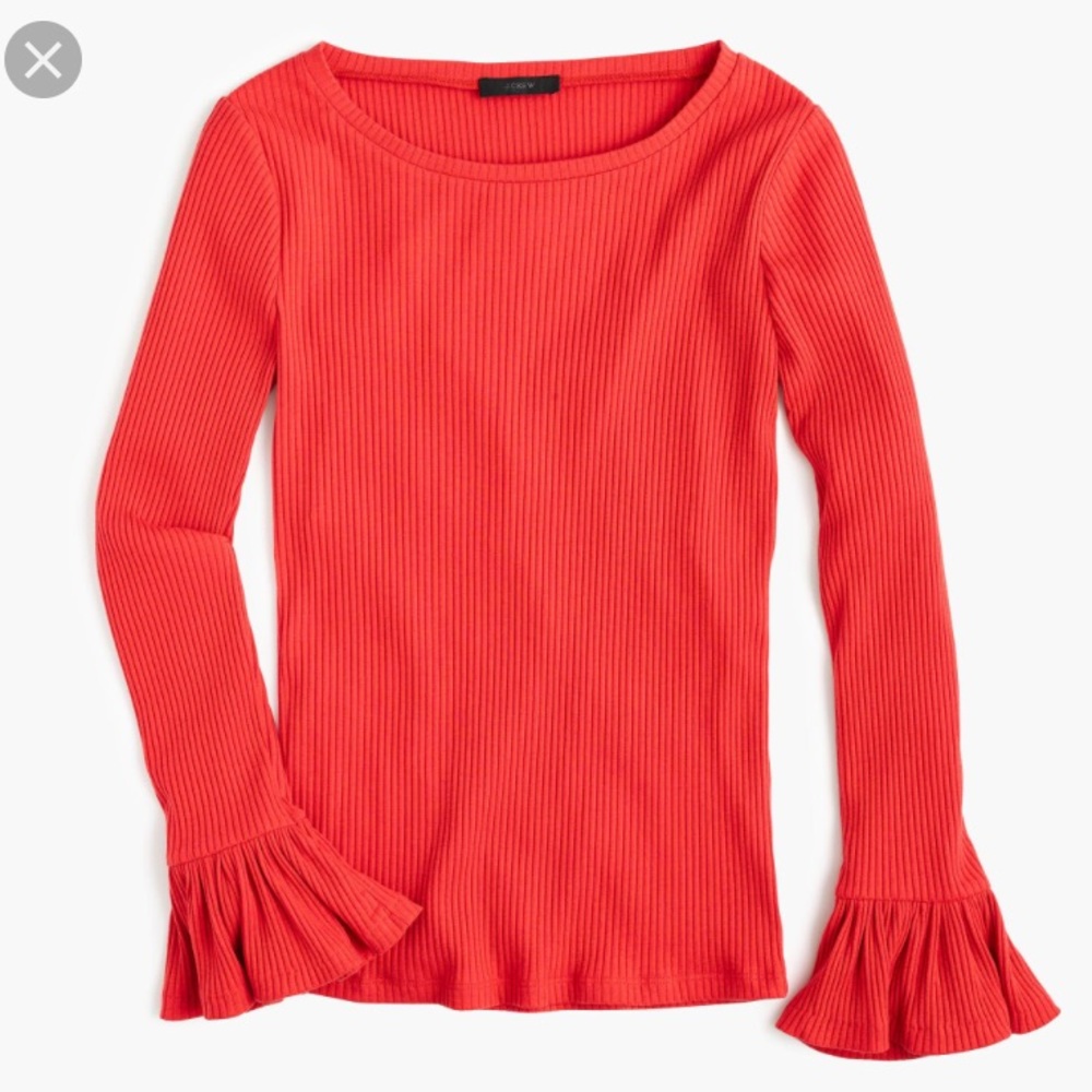 J. Crew women’s ribbed bell sleeve top size Small
